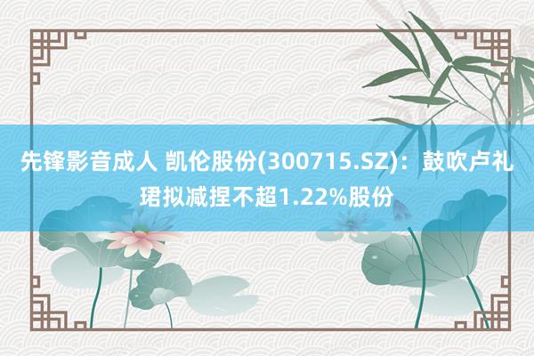 先锋影音成人 凯伦股份(300715.SZ)：鼓吹卢礼珺拟减捏不超1.22%股份