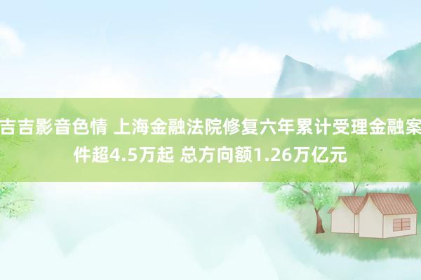 吉吉影音色情 上海金融法院修复六年累计受理金融案件超4.5万起 总方向额1.26万亿元