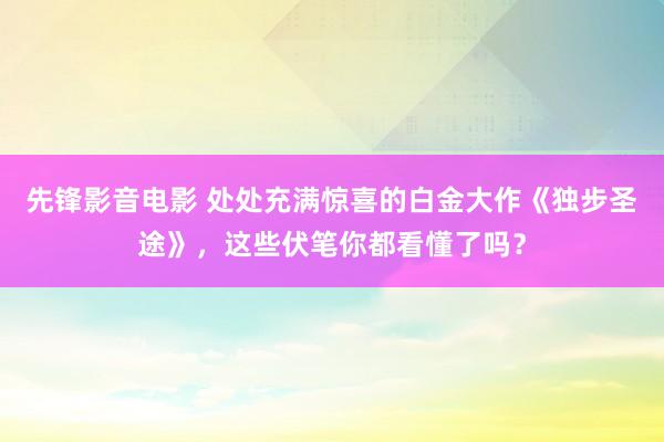 先锋影音电影 处处充满惊喜的白金大作《独步圣途》，这些伏笔你都看懂了吗？