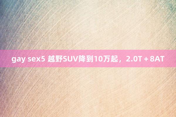 gay sex5 越野SUV降到10万起，2.0T＋8AT