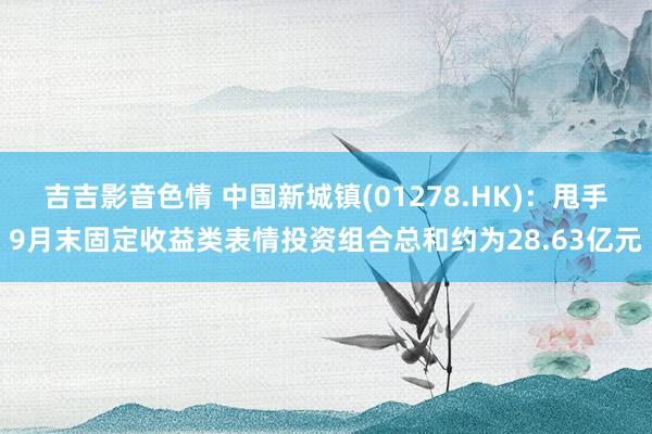 吉吉影音色情 中国新城镇(01278.HK)：甩手9月末固定收益类表情投资组合总和约为28.63亿元