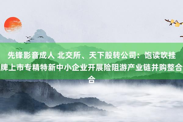 先锋影音成人 北交所、天下股转公司：饱读吹挂牌上市专精特新中小企业开展险阻游产业链并购整合