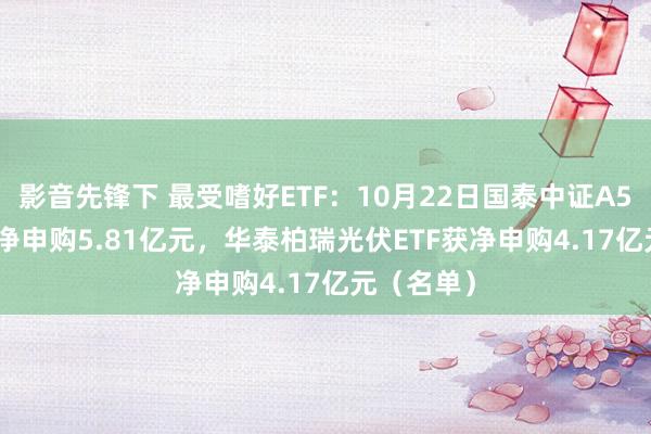 影音先锋下 最受嗜好ETF：10月22日国泰中证A500ETF获净申购5.81亿元，华泰柏瑞光伏ETF获净申购4.17亿元（名单）