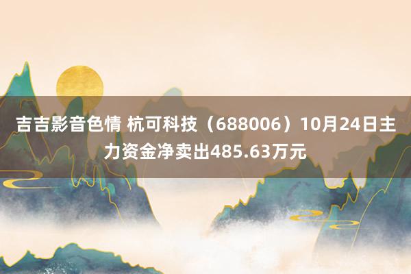 吉吉影音色情 杭可科技（688006）10月24日主力资金净卖出485.63万元