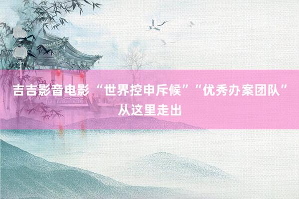 吉吉影音电影 “世界控申斥候”“优秀办案团队”从这里走出