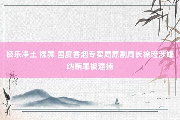 极乐净土 裸舞 国度香烟专卖局原副局长徐㼆涉嫌纳贿罪被逮捕