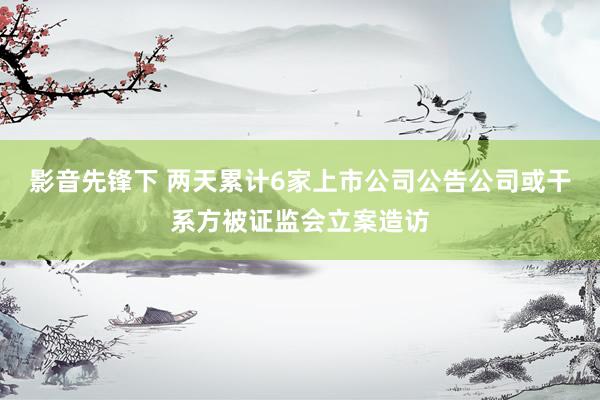 影音先锋下 两天累计6家上市公司公告公司或干系方被证监会立案造访