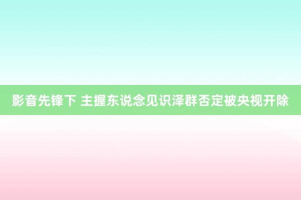 影音先锋下 主握东说念见识泽群否定被央视开除
